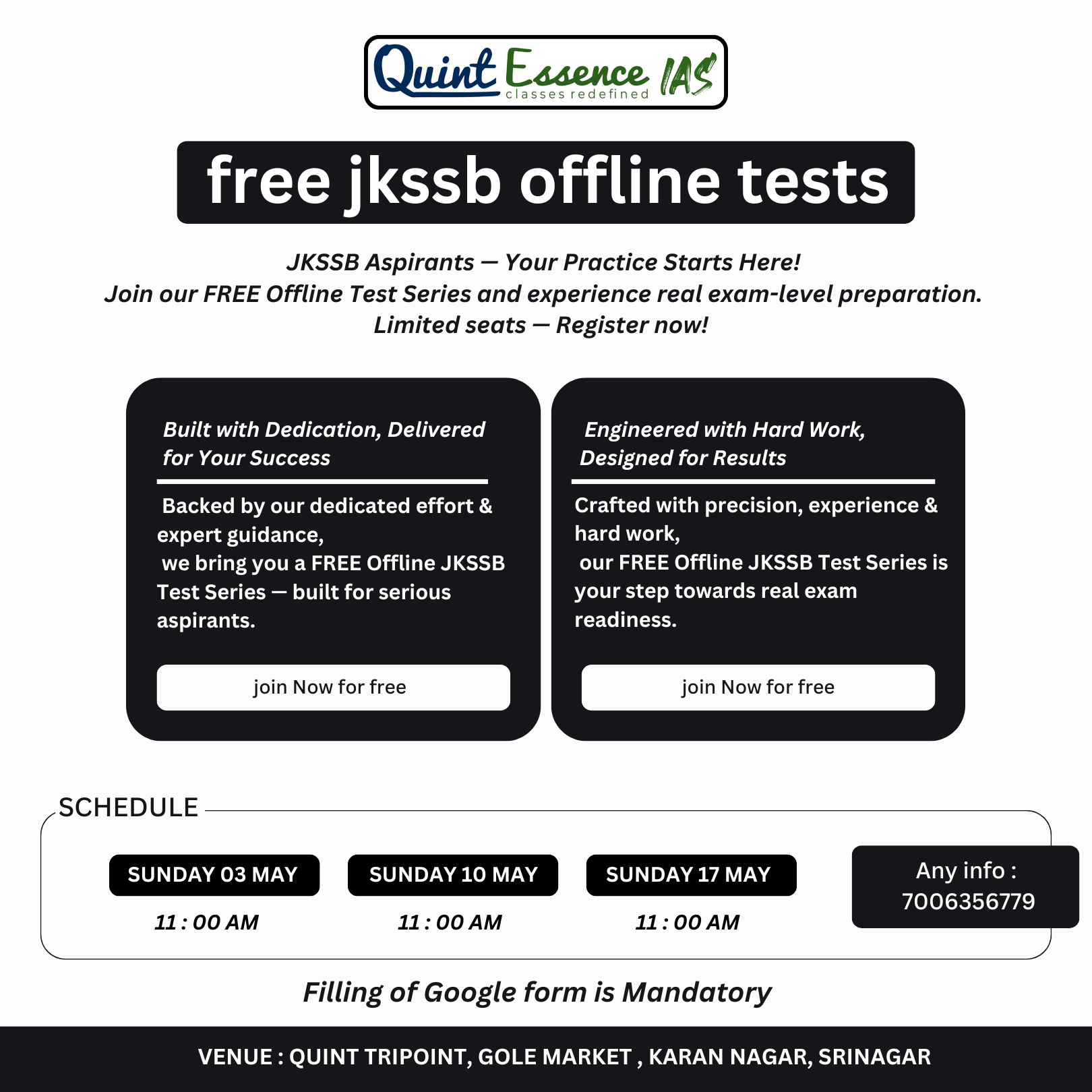 JKSSB FREE TESTS
